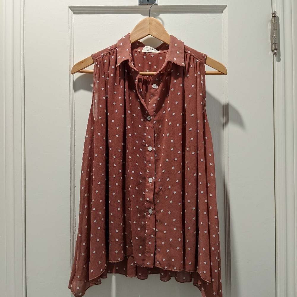 Korean Pink Polka Dot Shirt